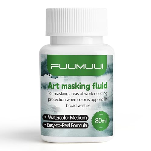 Fuumuui Aquarell Maskiergummi Flüssig - 80ml Flasche - Wasserabweisend und entfernbar Maskiermalmedium für präzise und kantenscharfe Linienführung inmitten fließender Aquarellfarbe Fuumuui Aquarell Maskiergummi Flüssig - 80ml Flasche - Wasserabweisend und entfernbar Maskiermalmedium für präzise und kantenscharfe Linienführung inmitten fließender Aquarellfarbe von Fuumuui