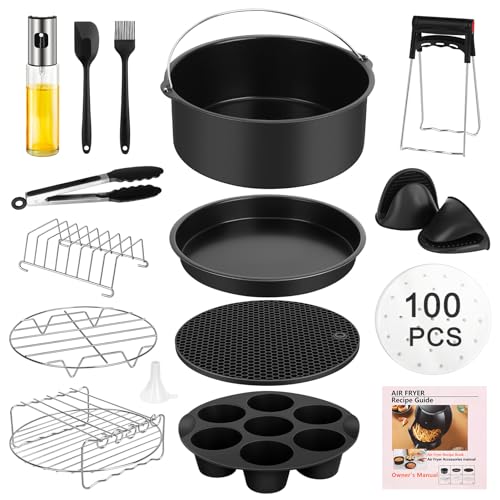 Airfryer Zubehör Set, 15 Teiliges Set ⌀ 20cm Heißluftfritteuse Zubehör passt für Philips XL, COSORI 5.5L, Cecotec, Tefal etc 3.8qt-6.8qt Air Fryer Spülmaschinenfest Airfryer Zubehör Set, 15 Teiliges Set ⌀ 20cm Heißluftfritteuse Zubehör passt für Philips XL, COSORI 5.5L, Cecotec, Tefal etc 3.8qt-6.8qt Air Fryer Spülmaschinenfest von Fuutilake