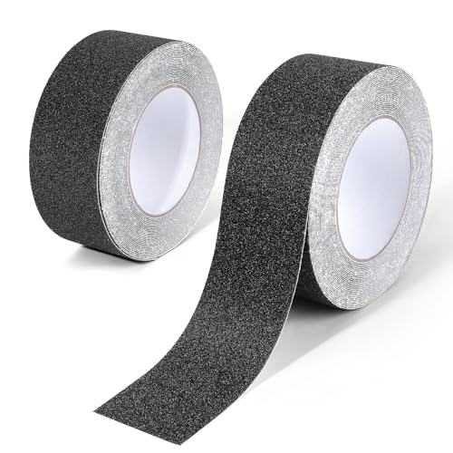 2 Rollen Antirutsch Klebeband mit Selbstklebend, 50mm x 10m Reibungsband High Grip Anti-Rutsch-Klebeband, Hohe Traktion für innen- und Außenbereich Treppen, Stufen von Fuutilake
