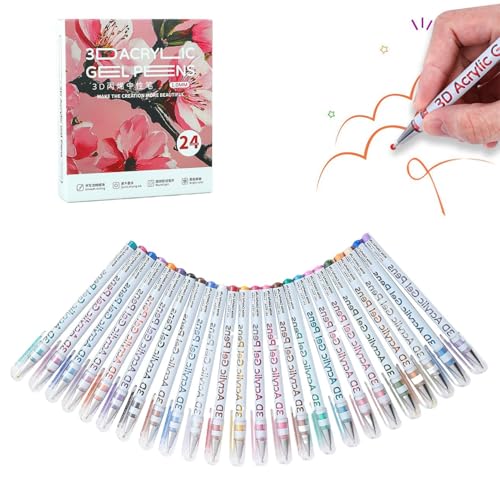 Fuuxtci 3D Acryl Gel Pen,Gelmalstifte Zum Ausmalen Für Erwachsene - Wasserbasis Zeichenstifte Für Holz Karten Stein Leinwand Fuuxtci 3D Acryl Gel Pen,Gelmalstifte Zum Ausmalen Für Erwachsene - Wasserbasis Zeichenstifte Für Holz Karten Stein Leinwand von Fuuxtci
