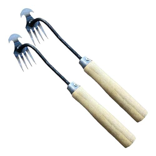 Fuuxtci Gartenarbeit Hand Unkrautstecher, 4-Zähne Gartenwerkzeug Unkraut Entferner Gerät, Entwurzelungswerkzeug Unkrautjäter, Unkraut Entferner Gerät, Gartenrechen Unkrautjäter von Fuuxtci