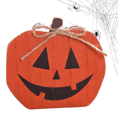 Fuuxtci Halloween Tischdekoration,Holz Halloween Deko - Hut Geist Süßigkeitenmais Tischdekoration Deko Für Eingangsbereich Zuhause Staffelbrett-Deko von Fuuxtci