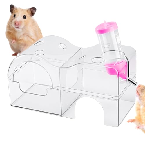 Fuuxtci Hamster Sandbad Behälter,Transparente Sandbad-Behälter - Schüssel Lebensraum Dekoration Für Kleintierkäfig Zwerghamster Mäuse Meerschweinchen von Fuuxtci