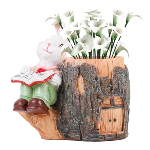 Fuuxtci Hasentopf, Kleine Sukkulenten-Töpfe, Ostern Lesender Hase Harz Sukkulenten Blumentopf, Niedlicher -Harz-Sukkulenten-Übertopf, Dekoration, Übertopf, Winziger Tier-Pflanzgefäß, Garten Fuuxtci Hasentopf, Kleine Sukkulenten-Töpfe, Ostern Lesender Hase Harz Sukkulenten Blumentopf, Niedlicher -Harz-Sukkulenten-Übertopf, Dekoration, Übertopf, Winziger Tier-Pflanzgefäß, Garten von Fuuxtci