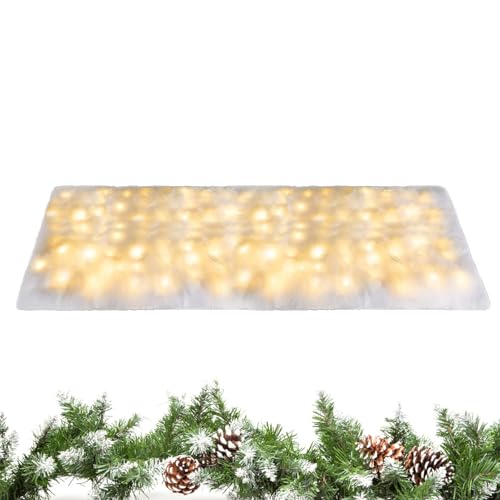 Fuuxtci Kristall Schneedecke Rolle - Weihnachtliche Schneedecke Deko Mit Lichterkette | 8 Beleuchtungsmodi Tischdecke Für Innen Außen Winterdekoration Dörfer Bäume Kamine von Fuuxtci