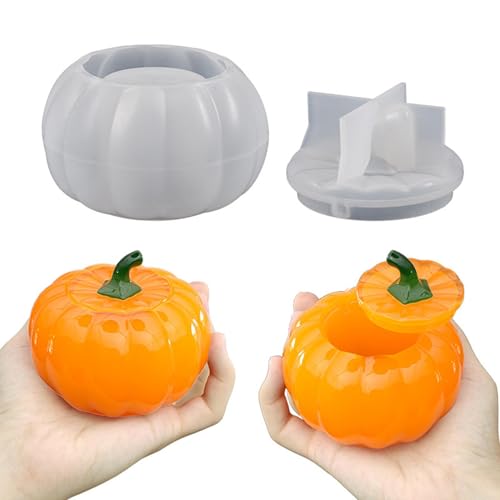 Fuuxtci Kürbisglas Silikonharzform,Halloween-Silikonform für Gläser mit Deckel - Halloween-Kürbis-Epoxidharz-Gießformen, Kürbis-DIY-Gießform für Schmuck, Snack, Schokolade Fuuxtci Kürbisglas Silikonharzform,Halloween-Silikonform für Gläser mit Deckel - Halloween-Kürbis-Epoxidharz-Gießformen, Kürbis-DIY-Gießform für Schmuck, Snack, Schokolade von Fuuxtci