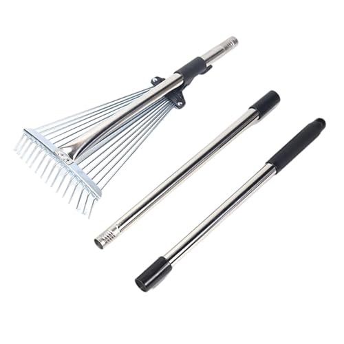 Fuuxtci Rechen Für Rasenflächen - 15-Zinkiger Handrechen Für Rasen - Rostfreie Gartenwerkzeuge, Ergonomisch Effiziente Reinigungsgeräte Zum Lockern Von Erde Fuuxtci Rechen Für Rasenflächen - 15-Zinkiger Handrechen Für Rasen - Rostfreie Gartenwerkzeuge, Ergonomisch Effiziente Reinigungsgeräte Zum Lockern Von Erde von Fuuxtci