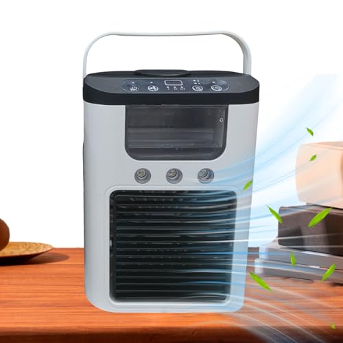 Fuuxtci Ventilator,Tragbarer Luftkühler Mit Sprühnebel Funktion | Leiser Luftbefeuchter Für Heiße Tage Mit Netzbetrieb Für Wohnung Arbeit Nickerchen Studentenzimmer Entspannung von Fuuxtci
