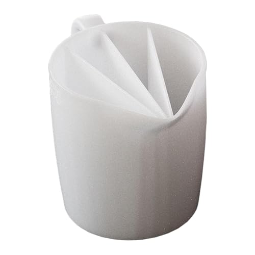 Geteilter Becher Für Farbgießen Silikon Pouring Zubehör Geteilter Becher Pouring Geteilte Becher Zum Ausgießen Von 500 Ml Silikonbecher Zum Mischen Von Harz - Mit Griff Und 4 Kanälen von Fuuxtci