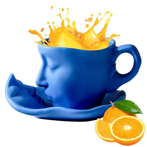 Kuss Tassen Kuss Kaffeetassen, Tasse Mit Gesicht Gesicht Kaffeetassen Set 100 Ml Abstrakte Kunst Teetasse Kuss Liebhaber Stereo Gesicht Skulptur Kaffeetasse Kreative Keramik Kuss Kaffeetasse von Fuuxtci
