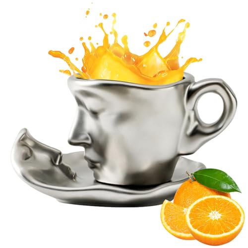 Kuss Tassen Kuss Kaffeetassen, Tasse Mit Gesicht Gesicht Kaffeetassen Set 100 Ml Abstrakte Kunst Teetasse Kuss Liebhaber Stereo Gesicht Skulptur Kaffeetasse Kreative Keramik Kuss Kaffeetasse von Fuuxtci