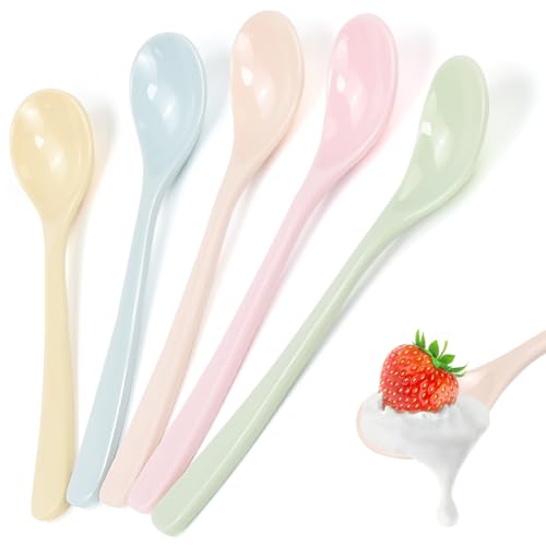 FuxFuis 5 Stück Eierlöffel Wiederverwendbar Joghurtlöffel Marmeladenlöffel Lang Löffel 5 Farbe Joghurtlöffel 16 * 3.4 cm Dessertlöffel Teelöffel für Kaffee Eis Joghurt FuxFuis 5 Stück Eierlöffel Wiederverwendbar Joghurtlöffel Marmeladenlöffel Lang Löffel 5 Farbe Joghurtlöffel 16 * 3.4 cm Dessertlöffel Teelöffel für Kaffee Eis Joghurt von FuxFuis