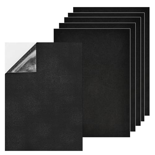 FuxFuis 6 Stück Selbstklebende Schaumstoffplatte, A4-3 mm Moosgummi Schwarz Schneidbar Eva Schaumstoff Selbstklebende Schaumstoffplatte mit Kleberücken für Tischbeine Möbel Kleidung Schmuckkästchen von FuxFuis