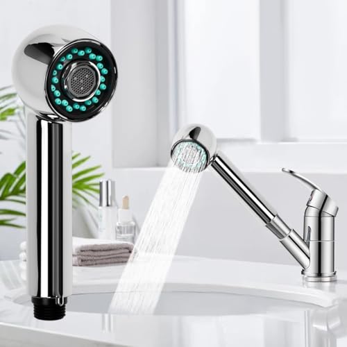 FuxFuis Geschirrbrause Ersatzkopf Brausekopf Küchenarmatur Silber Brausekopf mit Rohband und Gummiring Küche Wassersparender Duschkopf Anschlussgröße G1/2 Wasserhahn Kopf für Küchenarmatur von FuxFuis