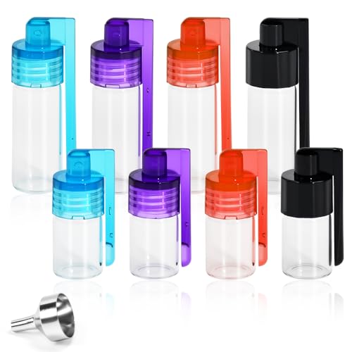 FuxFuis 9 Stück Gewürzpulver Dosierer, 2 Größe Gewürzpulver Werkzeug mit Löffel und Trichter, Glas Aufbewahrungsflaschen Mini Gewürzstreuer Küche Camping Dosierer Pulver für Paprika, Gewürze, Öle von FuxFuis