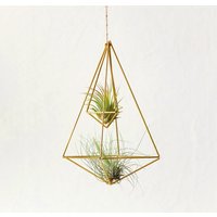 Luftpflanze Pflanzenhänger Himmeli, Pflanzenampel, Messing Mobile, Pflanze Blumenampel, Gold Terrarium, Geschenkidee, Himmeli Double No. 02 von Fuxigold