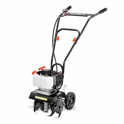 FUXTEC Ackerfräse FX-AF152 – Motorhacke, Bodenfräse mit 2 Takt Motor und 23 cm Breite, einem 51,6 ccm Hubraum, 2 Fräswerkzeuge mit einer Höhe von 70mm - netto Gewicht von 14 Kg von Fuxtec