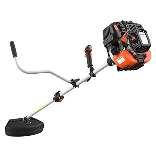 FUXTEC Benzin Motorsense FX-4MS131, Rasentrimmer mit 4-Takt-Motor, 320 mm Schnittkreis, ergonomischer Zweihandgriff, Notstop-Schalter, leichtgewichtig, inkl. Profi-Tragegurt/Messer/Faden von Fuxtec