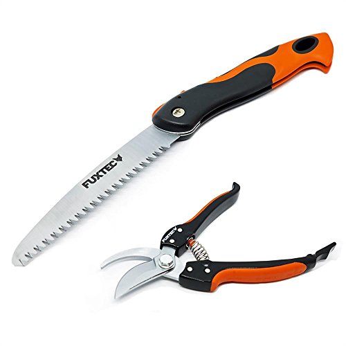Fuxtec 2er Set Handgartenwerkzeug Klappsäge Rebschere Gartenwerkzeug Gartengeräteset Garten Klappsäge von Fuxtec
