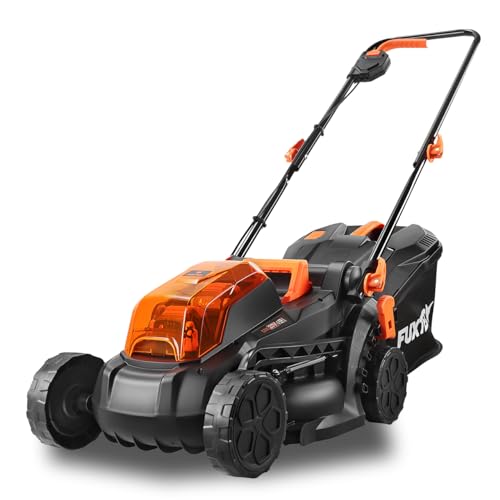 Fuxtec Akku Rasenmäher 40V (2x20V) E1RM20 – Schnittbreite 33cm, Variable Schnitthöhe Elektrorasenmäher, kabellos (Li-Ion Akku & Ladegerät Nicht inklusive) von Fuxtec
