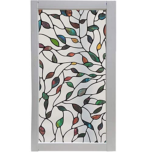 Fuxwlgs Fensterfolie Stained Blatt Window Film elektrostatische Drop-Shipping-Wärme-Nachweis Datenschutz Wiederverwendbare Removable Home-Dekor Fensterabdeckungen (Color : 90cmx200cm) von Fuxwlgs