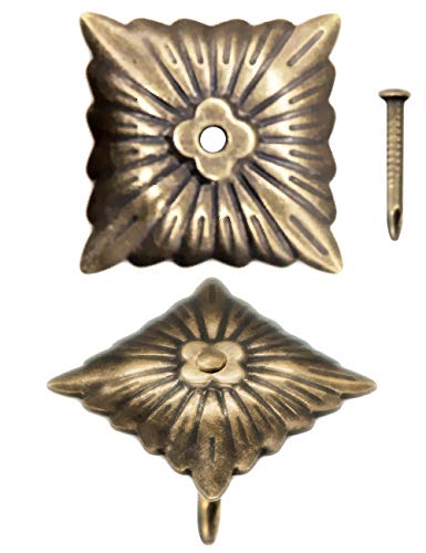 FUXXER® - 100x Antike Dekor-Nägel, Zier-Kopf-Nägel, Polster-Nägel, Möbel-Nägel, Vintage Messing Bronze Antik Optik, 20 x 20mm, 100 Set von Fuxxer