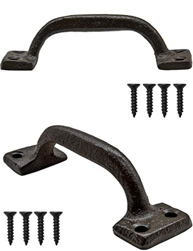 Fuxxer 2 Rustikale Schubladen-Griffe, Guss-Eisen Mittelalter Design, schwarz von Fuxxer