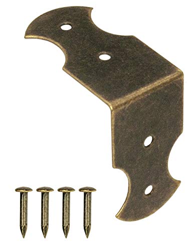 FUXXER® 40x Winkel-Verbinder, Beschläge, Antik Vintage Messing Design, 23x13 mm, 40er Pack von Fuxxer