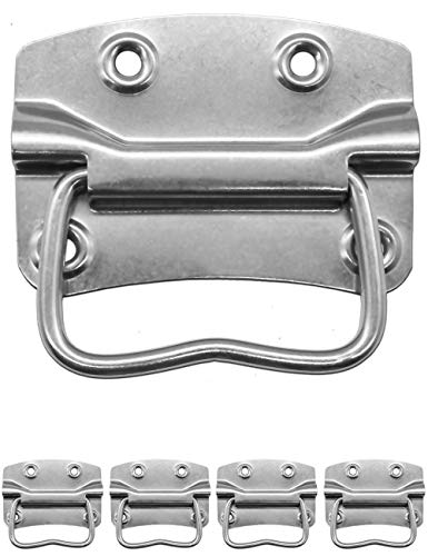 FUXXER® - 4x Metall-Griffe, Eisen-Griffe für Truhen, Kisten, Koffer, Cases, Racks klappbar (100 x 72 mm) von Fuxxer