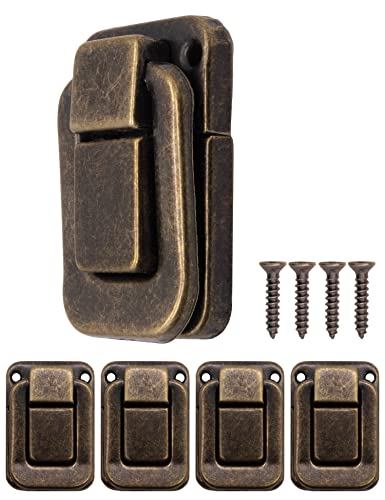 FUXXER® - 4x Bügel-Verschlüsse, Schließer für Truhen, Kisten, Boxen, Koffer, Vintage Messing Design, 47 x 32 mm, bronze von Fuxxer