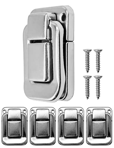 FUXXER 4x Bügel-Verschlüsse für Truhen, Kisten, Boxen, Vintage Messing Design, 47x32mm, silber von Fuxxer