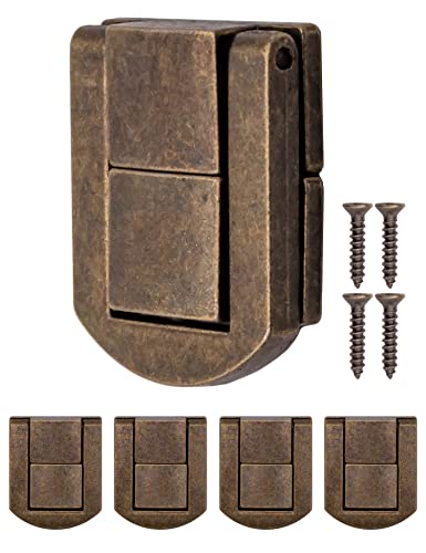 FUXXER® - 4x Verschlüsse für Truhen, Kisten, Boxen, Koffer, Metall-Beschläge, Vintage Messing Design, 30 x 25 mm, bronze von Fuxxer