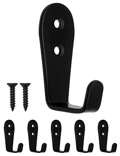 FUXXER® 5 Klassische Garderoben-Haken, Kleider-Haken, Möbel-Haken, Küchen-Haken, Eisen Design, Möbel-Haken, Küchen-Haken, 5er Set, schwarz (groß) von Fuxxer