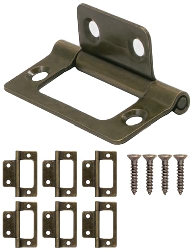 FUXXER® 6x Antike Scharniere, Metall-Scharniere, Eisen-Optik, Vintage Bronze, 52x39mm, 6er Set von Fuxxer
