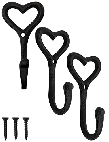 FUXXER Rustikale Eisen-Haken, Gusseisen Herz-Design, Garderoben-Haken, 3er Set, schwarz FUXXER Rustikale Eisen-Haken, Gusseisen Herz-Design, Garderoben-Haken, 3er Set, schwarz von Fuxxer