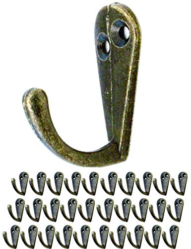 Fuxxer 30x Antike Wand-Haken, Garderoben-Haken, Messing Bronze Vintage Design, 30er Set von Fuxxer