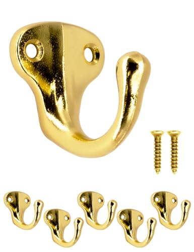 Fuxxer Antik-Haken, Garderoben-, Handtuch- und Kleider-Haken, Klassisches Design, 5er Set, gold von Fuxxer