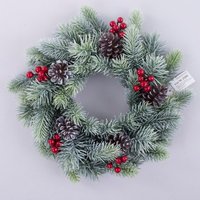 Silberkiefernkranz Mit Roten Beeren, Weihnachtlicher Tannenzapfenkranz, Winterkranz, Kerzenkranz, Weihnachtsgrün, Mattierter Kranz Silberkiefernkranz Mit Roten Beeren, Weihnachtlicher Tannenzapfenkranz, Winterkranz, Kerzenkranz, Weihnachtsgrün, Mattierter Kranz von FuzzyRoomFashion