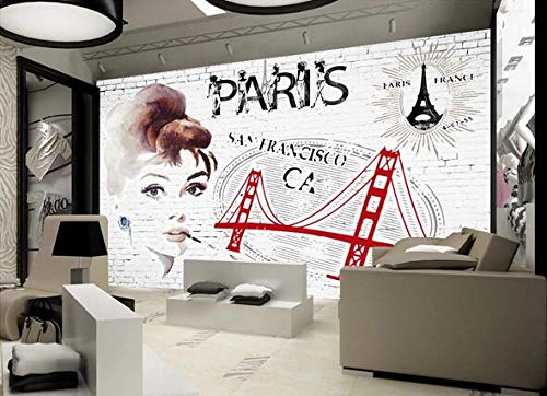 Fototapete 3D Wandbild Tapete Mode Audrey Hepburn Vliestapete Poster Kunst Salon Wandbild-150cmx105cm von Fveng