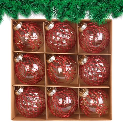 FxaumsGxuk Christbaumkugeln Zerbrechfest 9 Stück | Weihnachtsdekoration Kugeln - PET lackierte Glaskugeln 8 cm Deko für Winterfestliche Partys Innenbereich Fenster FxaumsGxuk Christbaumkugeln Zerbrechfest 9 Stück | Weihnachtsdekoration Kugeln - PET lackierte Glaskugeln 8 cm Deko für Winterfestliche Partys Innenbereich Fenster von FxaumsGxuk