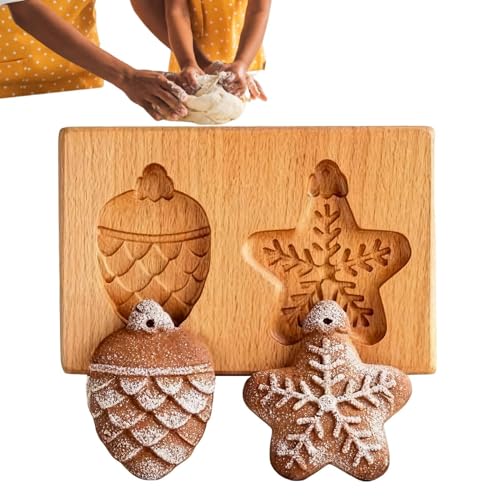 FxaumsGxuk Holz Ausstechformen - Realistische 3D Holzformen,Ausstechformen für Kekse - Zum Backen für Feiern Feste Hochzeiten und Partys von FxaumsGxuk