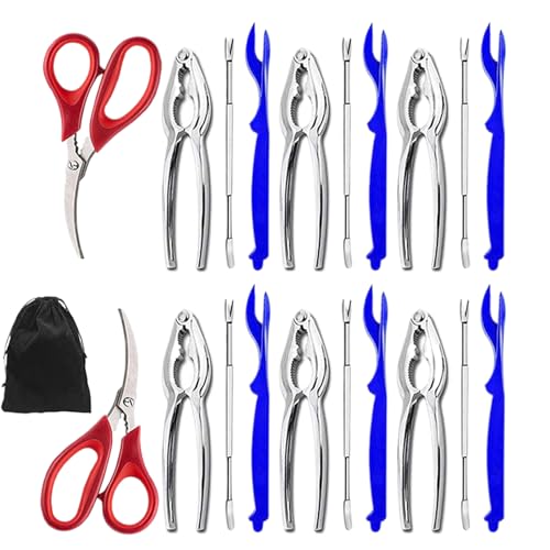 FxaumsGxuk Hummerknacker - rutschfeste Küchenhelfer,Nussknacker Zange Hummerbein Gabel Set,Für Festbankett Restaurantküche Zubereitung Kochen FxaumsGxuk Hummerknacker - rutschfeste Küchenhelfer,Nussknacker Zange Hummerbein Gabel Set,Für Festbankett Restaurantküche Zubereitung Kochen von FxaumsGxuk