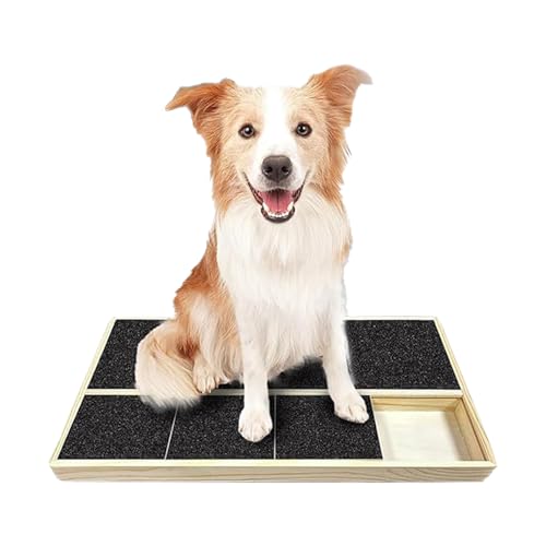 FxaumsGxuk Hundekrallen Schleifbrett,Holz Hundepflege Nagelfeile | Tragbares Pflegezubehör Mit Interaktivem Kratzpad Und Leckerlibox Für Möbelpflege Im Innen- Und Außenbereich von FxaumsGxuk