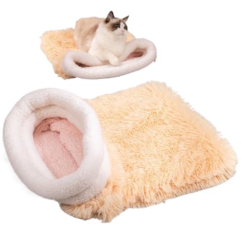 FxaumsGxuk Katzenbett Höhle Schlafsack | Kuscheliger Vollumschließender Haustier Schlafsack - Kuschelzone Für Kitten Weicher Kuschelsack Plüschiges Nest Für Balkon Wohnzimmer Schlafzimmer Auto Sofa FxaumsGxuk Katzenbett Höhle Schlafsack | Kuscheliger Vollumschließender Haustier Schlafsack - Kuschelzone Für Kitten Weicher Kuschelsack Plüschiges Nest Für Balkon Wohnzimmer Schlafzimmer Auto Sofa von FxaumsGxuk