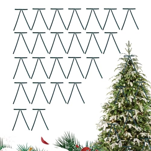 FxaumsGxuk Weihnachtsbaumschleifen Samt, Samtschleifen für den Weihnachtsbaum - 24-teiliges Samtschleifen-Weihnachtsdekorations-Weihnachtsschleifen-Set - Rustikale Schleifen, Weihnachtsdekorationen, von FxaumsGxuk