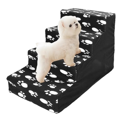 FxaumsGxuk Welpentreppe fürs Bett,Hundebett-Stufen 4-stufig - Bequeme Flanell-Kätzchentreppe, hohe Betten, Betttreppe, Hund, kleine Tiere FxaumsGxuk Welpentreppe fürs Bett,Hundebett-Stufen 4-stufig - Bequeme Flanell-Kätzchentreppe, hohe Betten, Betttreppe, Hund, kleine Tiere von FxaumsGxuk