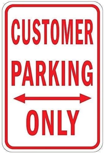 Aluminiumschild mit Aufschrift "Customer Parking Only", Doppelpfeil-Design, für den Innen- und Außenbereich, Business-Parkführung, langlebiges Metallschild, 20,3 x 30,5 cm von Fxcxfdcg