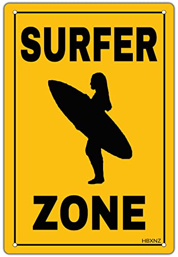 Blechschild mit Aufschrift "Surfer Girl Zone", Vintage-Stil, 20,3 x 30,5 cm, Strandmotiv – Küstenbad & Bar Wandkunst von Fxcxfdcg
