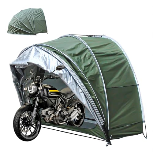 Fahrradzelt Hängen 2 in 1 Fahrradzelt mit 210D Oxford-Gewebe PU4000 Wasserdicht Motorradgarage Winterfest Motorrad Zelt,Green Fahrradzelt Hängen 2 in 1 Fahrradzelt mit 210D Oxford-Gewebe PU4000 Wasserdicht Motorradgarage Winterfest Motorrad Zelt,Green von Fxiaobin