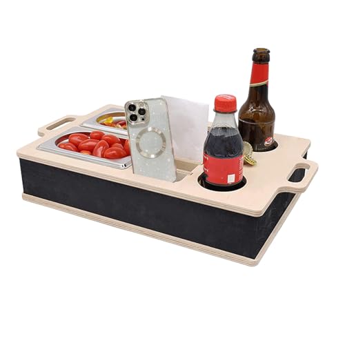 Fxiaobin couchbar snackbox ， Sofa Butler Snack-Organizer-Tablett ， Couchhalter-Caddy für Gläser, Chips, Nüsse, Getränke von Fxiaobin